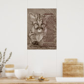 schattige cougar kitten grote schilderkunst poster (Keuken)