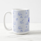 Schattige Country Goose Toile Pattern Monogram Koffiemok (Links)