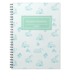 Schattige Country Goose Toile Pattern Monogram Notitieboek