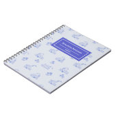 Schattige Country Goose Toile Pattern Monogram Notitieboek (Linkerzijde)
