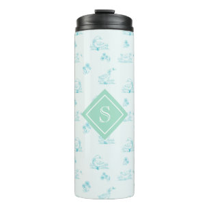 Schattige Country Goose Toile Pattern Monogram Thermosbeker