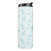 Schattige Country Goose Toile Pattern Monogram Thermosbeker (Gedraaid links)