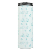 Schattige Country Goose Toile Pattern Monogram Thermosbeker (Achterkant)