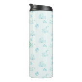 Schattige Country Goose Toile Pattern Monogram Thermosbeker (Geroteerd rechts)