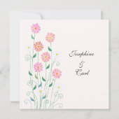 Schattige Country Hand getekend Roze en Witte Dais Kaart (Achterkant)