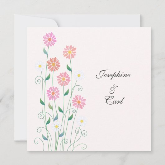 Schattige Country Hand getekend Roze en Witte Dais Kaart (Achterkant)