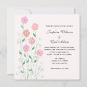 Schattige Country Hand getekend Roze en Witte Dais Kaart (Voorkant)