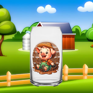 Schattige Country varken liefhebbers toevoegen mon Blikvorm Glas