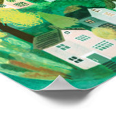 Schattige Country Village Groen Kleurrijke Sweet A Poster (Hoek)
