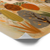 Schattige Country Village Herfst Waterverf Kunst Poster (Hoek)