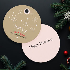 Schattige Country Village Sneeuwvlokken Kerst Bedankjes Labels