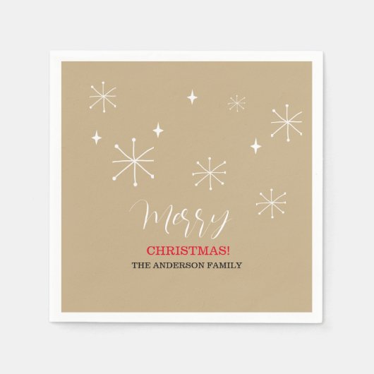 Schattige Country Village Sneeuwwitje Kerst Servet (Voorkant)