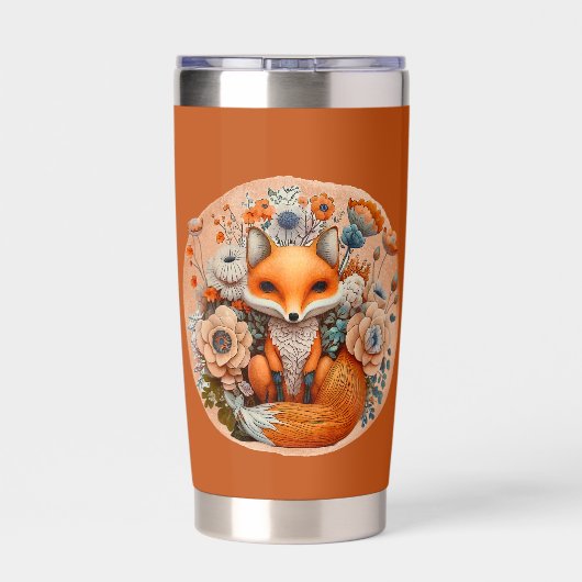 Schattige Country vossenliefhebbers voeg naam toe Geïsoleerde Drinkbeker (Achterkant)