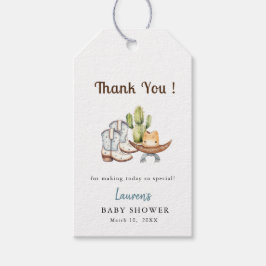 Schattige Cowboy Boho Baby shower Dank je wel Cadeaulabel