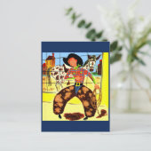 schattige cowboy briefkaart (Staand voorkant)