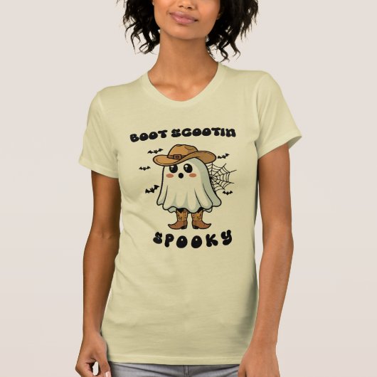 Schattige Cowboy Ghost Halloween T-shirt (Voorkant)