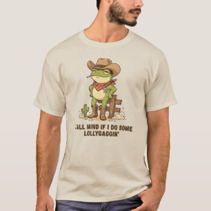 Schattige Cowboy Kikker Lanterfanten Western Kikke T-shirt