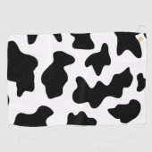 schattige cowboy, koe zwart-wit boerderij golfhanddoek (Horizontaal)