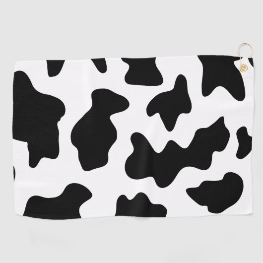 schattige cowboy, koe zwart-wit boerderij golfhanddoek (Horizontaal)