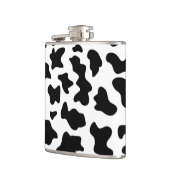 schattige cowboy, koe zwart-wit boerderij heupfles (Links)