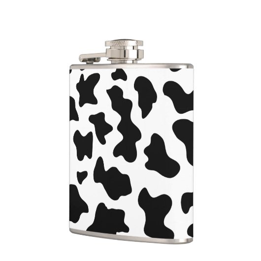 schattige cowboy, koe zwart-wit boerderij heupfles (Links)