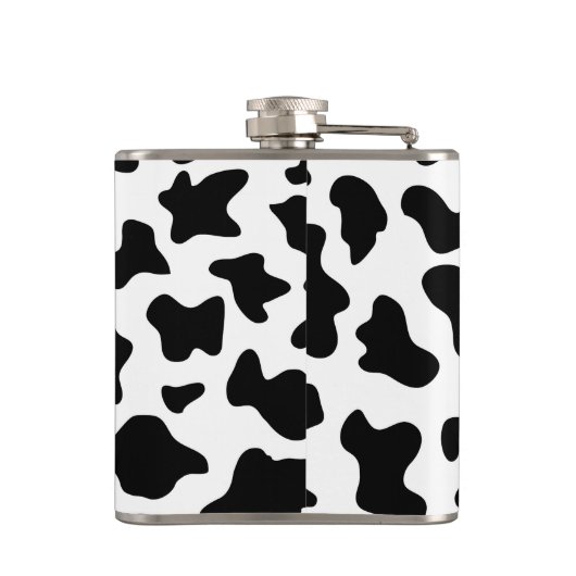 schattige cowboy, koe zwart-wit boerderij heupfles (Achterkant)