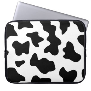 schattige cowboy, koe zwart-wit boerderij laptop sleeve