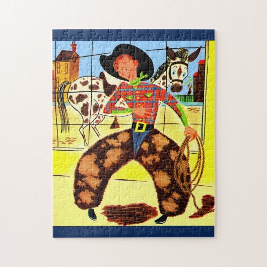 schattige cowboy legpuzzel (Verticaal)