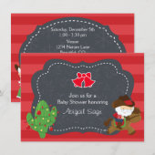 Schattige Cowboy Santa en Paard Christmas Baby sho Kaart (Voorkant / Achterkant)