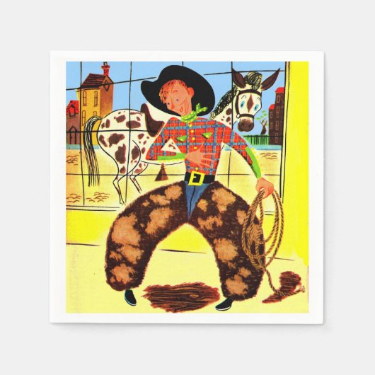 schattige cowboy servet (Voorkant)