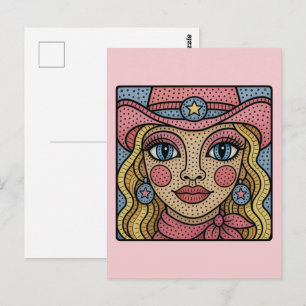 Schattige Cowgirl Briefkaart