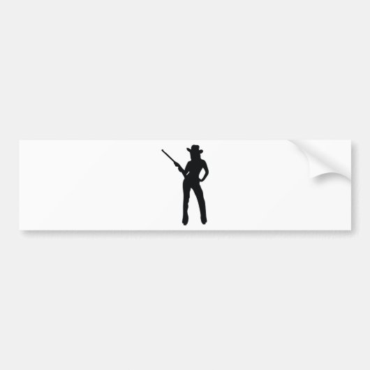 schattige Cowgirl Bumpersticker (Voorkant)