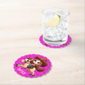 Schattige Cowgirl en Paard Western Roze Kartonnen Onderzetters (Insitu)