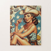 Schattige  cowgirl legpuzzel (Verticaal)
