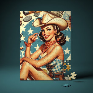 Schattige  cowgirl legpuzzel