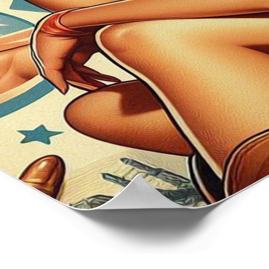 Schattige  cowgirl poster (Hoek)