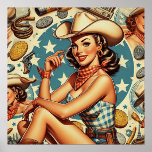 Schattige  cowgirl poster