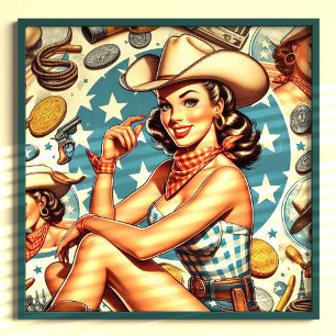 Schattige  cowgirl poster
