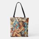 Schattige cowgirl tote bag (Achterkant)