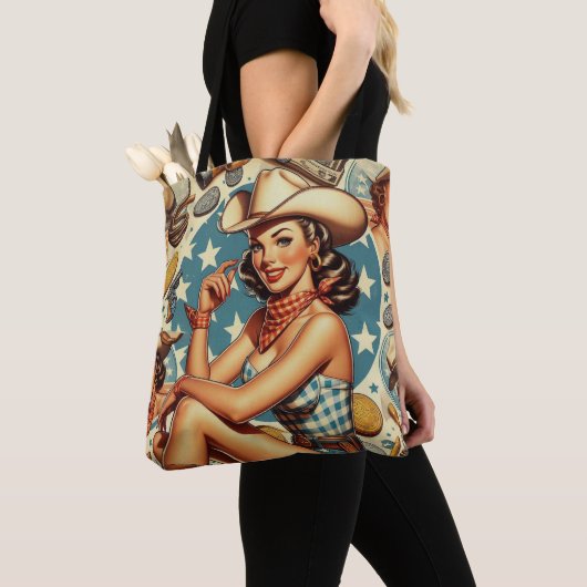 Schattige cowgirl tote bag (Dichtbij)