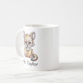 Schattige Coyote Leest Boek Custom Koffiemok (Voorkant links)