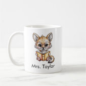 Schattige Coyote Leest Boek Custom Koffiemok (Links)