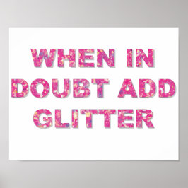 Schattige crafting citaat roze glitter poster
