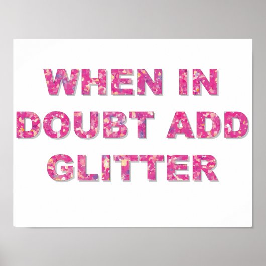 Schattige crafting citaat roze glitter poster (Voorkant)