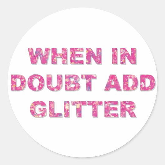 Schattige crafting citaat roze glitter ronde sticker (Voorkant)