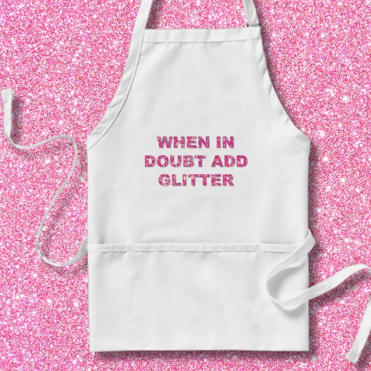 Schattige crafting citaat roze glitter standaard schort