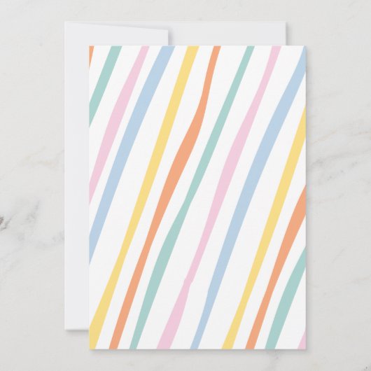 Schattige Crayon Art Paper Kleurrijke Feest 7e Ver Kaart (Achterkant)