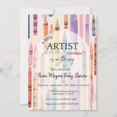 Schattige Crayon Pastel Kleine Artist Baby shower Kaart (Voorkant)