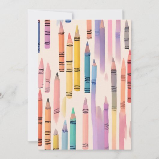 Schattige Crayon Pastel Kleine Artist Baby shower Kaart (Achterkant)