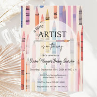 Schattige Crayon Pastel Kleine Artist Baby shower